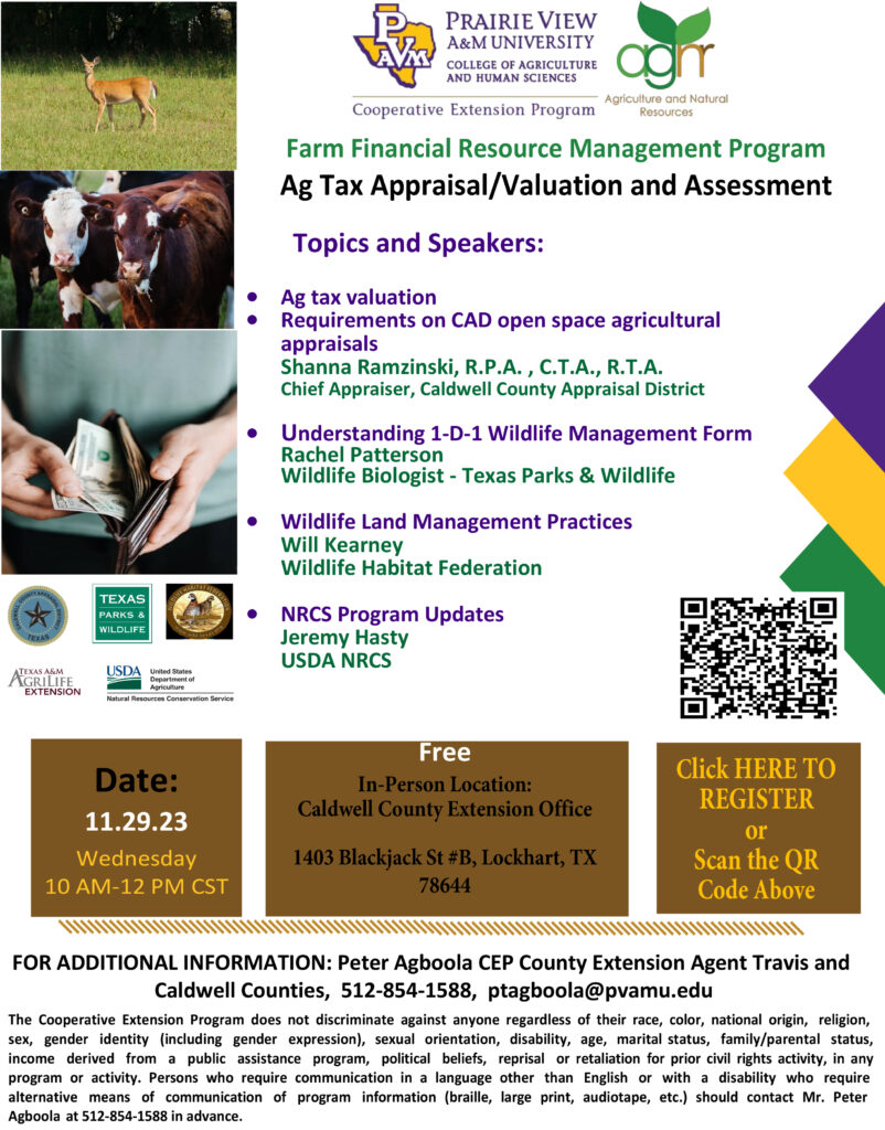 Ag Tax Valuation Flyer- Caldwell County